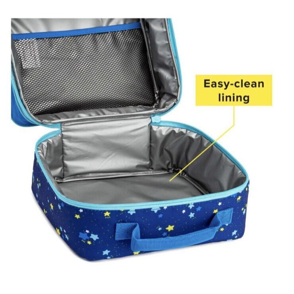 Tasty Insulated Expandable Insulated  Lunch Box with Blue Stars - Picture 5 of 11